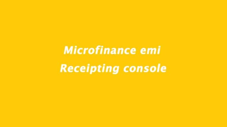 microfinance emi receipting console