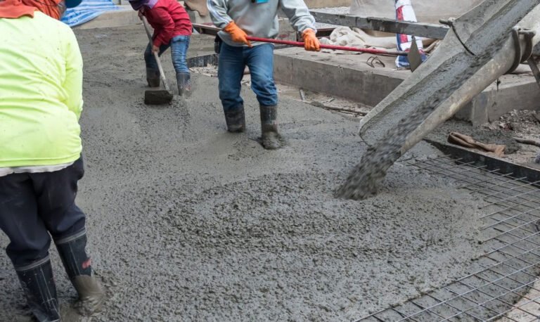 What is the process for pouring concrete